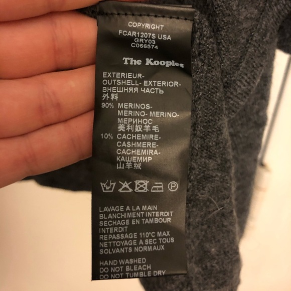 The Kooples Cashmere Merino Wool Cardigan Zip Back - Picture 6 of 7